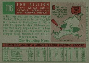 Bob Allison  baseball card collectible - Main Image 2
