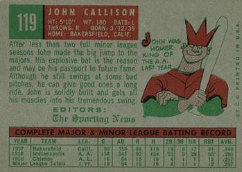 John Callison  baseball card collectible - Main Image 2