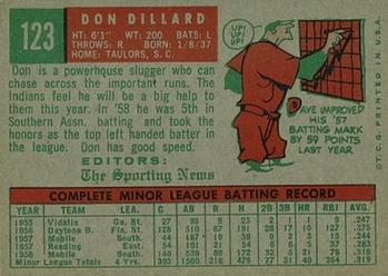 Don Dillard  baseball card collectible - Main Image 2
