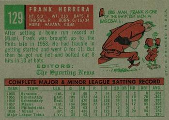 Frank Herrera  baseball card collectible - Main Image 2