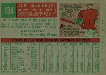 Jim McDaniel  baseball card collectible - Main Image 2