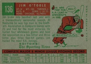 Jim O’Toole  baseball card collectible - Main Image 2