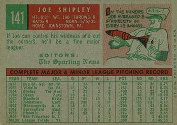 Joe Shipley  baseball card collectible - Main Image 2