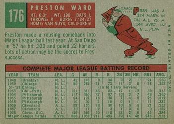 Preston Ward  baseball card collectible - Main Image 2