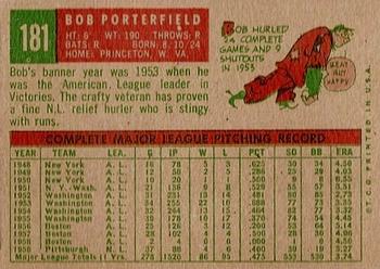 Bob Porterfield  baseball card collectible - Main Image 2