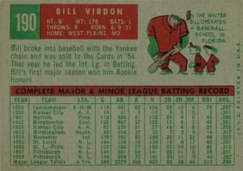 Bill Virdon  baseball card collectible - Main Image 2