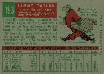 Sammy Taylor  baseball card collectible - Main Image 2