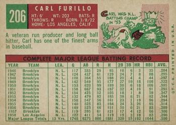 Carl Furillo  baseball card collectible - Main Image 2
