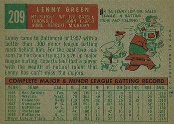 Lenny Green  baseball card collectible - Main Image 2