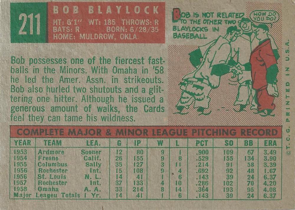 Bob Blaylock  baseball card collectible - Main Image 2