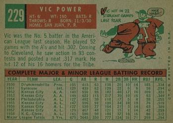 Vic Power  baseball card collectible - Main Image 2