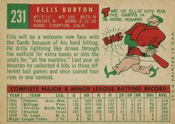Ellis Burton  baseball card collectible - Main Image 2