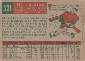 Ellis Burton  baseball card collectible - Main Image 2