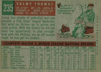 Valmy Thomas  baseball card collectible - Main Image 2