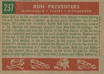 Run Preventers (Gil McDougald / Bob Turley / Bobby Richardson)  baseball card collectible - Main Image 2
