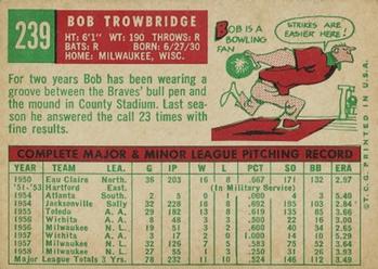 Bob Trowbridge  baseball card collectible - Main Image 2