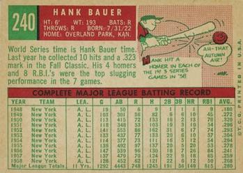 Hank Bauer  baseball card collectible - Main Image 2