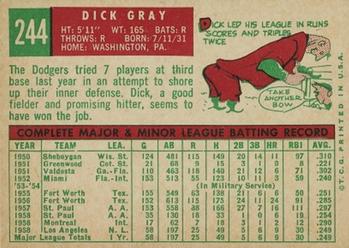 Dick Gray  baseball card collectible - Main Image 2