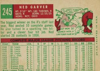Ned Garver  baseball card collectible - Main Image 2