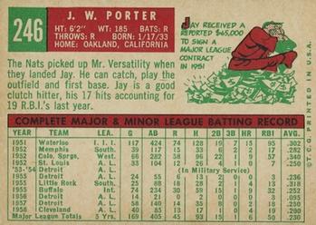 J.W. Porter  baseball card collectible - Main Image 2