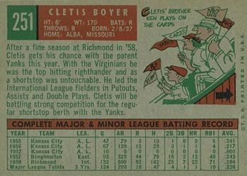 Cletis Boyer  baseball card collectible - Main Image 2