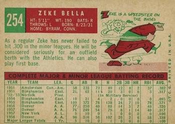 Zeke Bella  baseball card collectible - Main Image 2