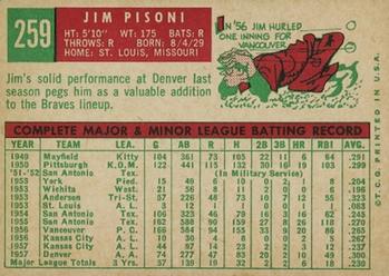 Jim Pisoni  baseball card collectible - Main Image 2