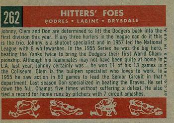Hitters’ Foes (Johnny Podres / Clem Labine / Don Drysdale)  baseball card collectible - Main Image 2