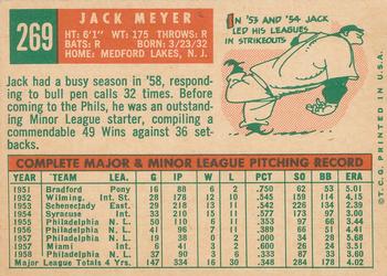 Jack Meyer  baseball card collectible - Main Image 2