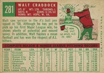 Walt Craddock  baseball card collectible - Main Image 2