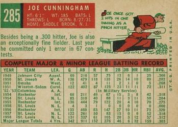 Joe Cunningham  baseball card collectible - Main Image 2