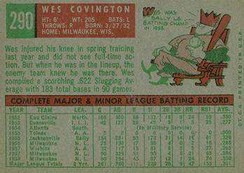 Wes Covington  baseball card collectible - Main Image 2