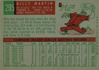Billy Martin  baseball card collectible - Main Image 2