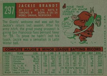 Jackie Brandt  baseball card collectible - Main Image 2