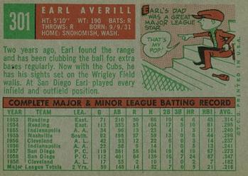Earl Averill  baseball card collectible - Main Image 2