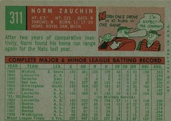 Norm Zauchin  baseball card collectible - Main Image 2