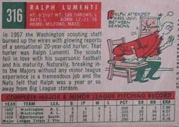 Ralph Lumenti  baseball card collectible - Main Image 2