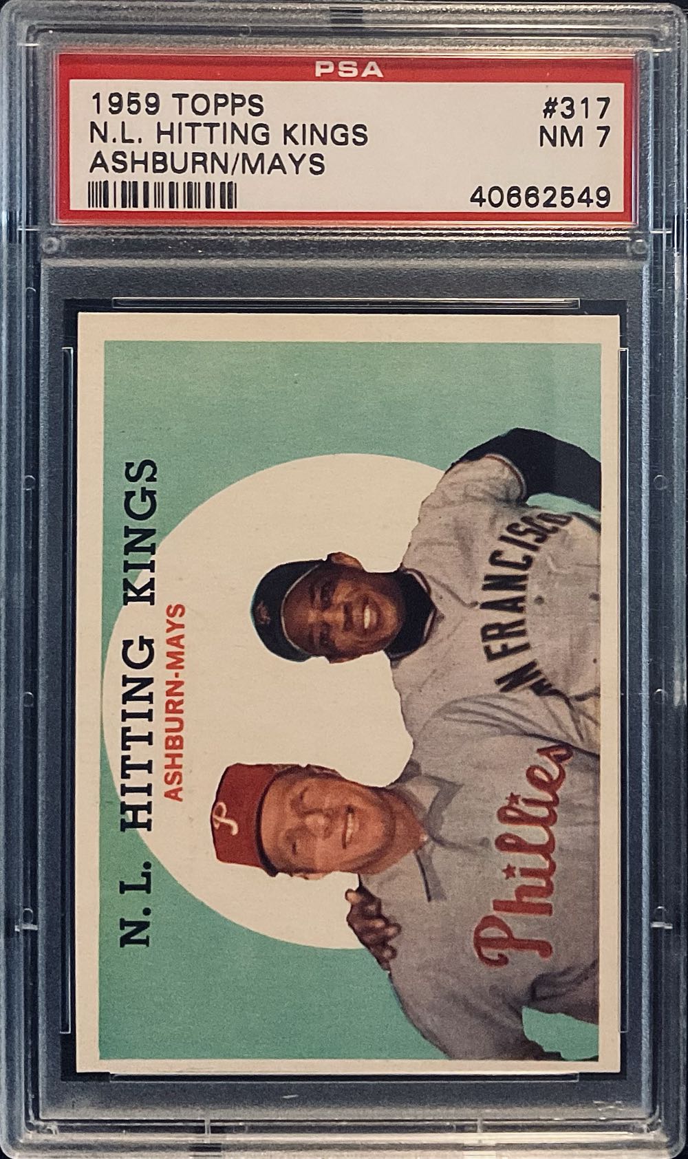 N.L. Hitting Kings (Richie Ashburn / Willie Mays)  baseball card collectible - Main Image 3