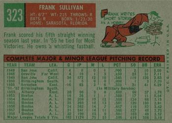 Frank Sullivan  baseball card collectible - Main Image 2