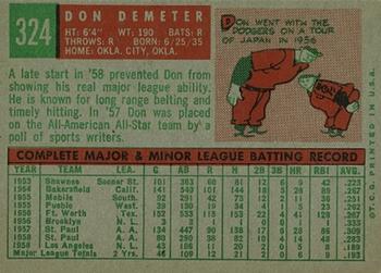 Don Demeter  baseball card collectible - Main Image 2