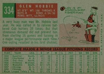 Glen Hobbie  baseball card collectible - Main Image 2
