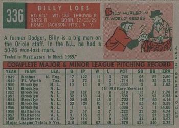 Billy Loes  baseball card collectible - Main Image 2