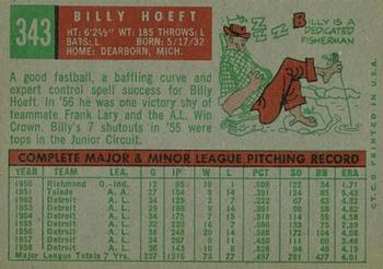 Billy Hoeft  baseball card collectible - Main Image 2