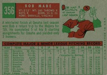 Bob Mabe  baseball card collectible - Main Image 2