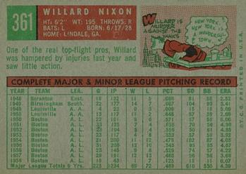 Willard Nixon  baseball card collectible - Main Image 2