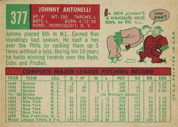 Johnny Antonelli  baseball card collectible - Main Image 2