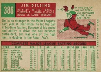 Jim Delsing  baseball card collectible - Main Image 2