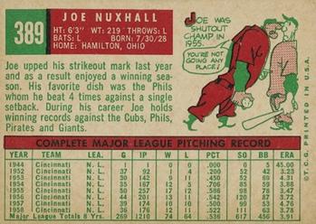 Joe Nuxhall  baseball card collectible - Main Image 2