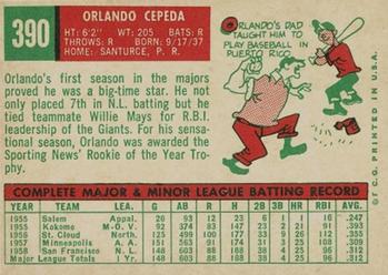 Orlando Cepeda  baseball card collectible - Main Image 2
