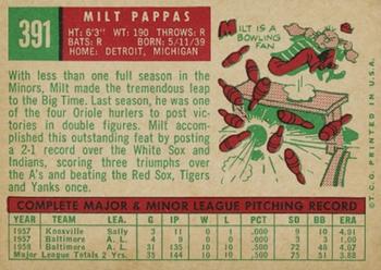 Milt Pappas  baseball card collectible - Main Image 2